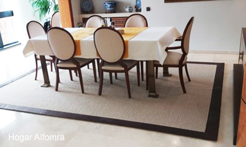 Trabajo hogaralfombra - Alfombras con cenefa de piel natural para salon comedor